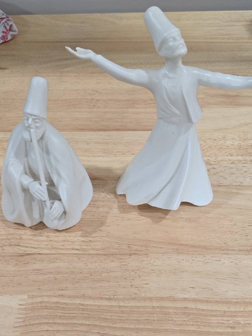 White Ceramic Whirling Dervish Figurines - Set of 2